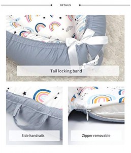 Arkmiido Baby Lounger Baby Nest for Co Sleeping Baby Bassinet Soft Breathable Newborn Lounger Perfect for Newborn Gift Co-Sleeping and Traveling Soft Cotton from 0-18 Months