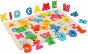 Wooden Alphabet Number and Shape Peg Puzzles Board Set,Ideal Gift for Early Educational Learning Puzzle Board Toys for Kids Toddlers Boys and Girls Ages 3+(3-Pack)