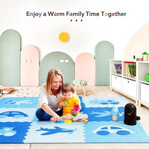 Baby Foam Puzzle Play Mats 6’x 6’9 Interlocking Kids Foam Flooring Tiles with Borders Puzzle Exercise Mat Non-toxic Foam Baby Floor Mats Crawling Mats