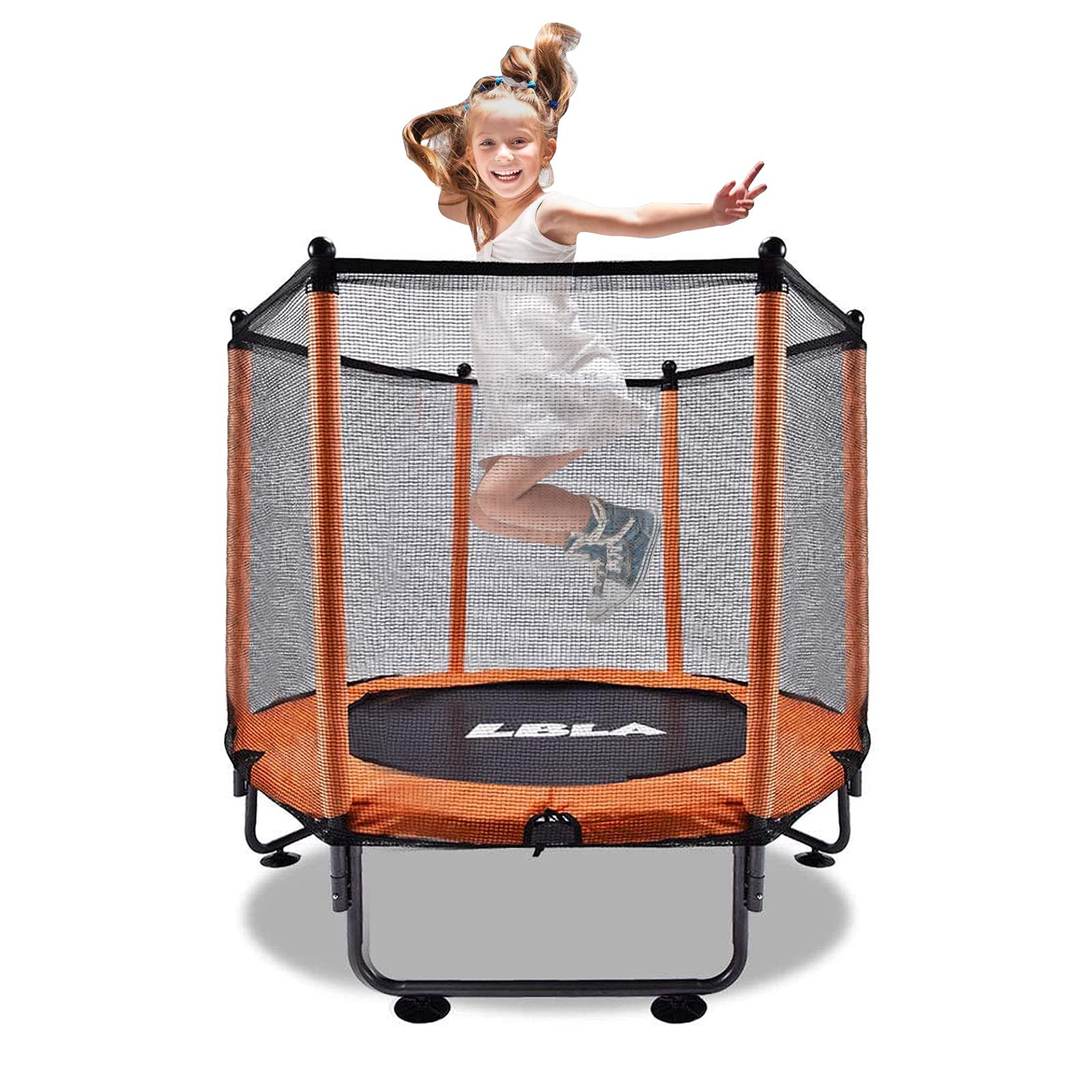LBLA 48″ Trampoline with Safety Enclosure Net Outdoor Trampolines for Kids, Adults Recreational Trampolines Good Flexibility Mini Jumping Mat Bounce for Children Outdoor and Indoor Featured Image
