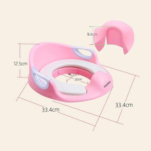 Potty Training Seat for Kids Toddlers, Toilet Seat for Baby with Cushion Handle and Backrest, Toilet Trainer for Round and Oval Toilets (Pink)