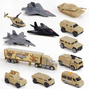 BeebeeRun Special Forces Military Vehicles Army Truck Toys for Boys, Mini Die-cast Military Model Cars Toys Set with Tank Helicopter Jets Playset Gift for Kids