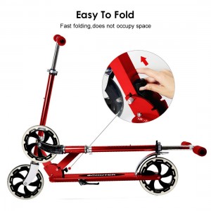 LBLA Scooter for Adults/Teens, Big Wheels Scooter Easy Folding Kick Scooter Durable Push Scooter Support 220lbs Suitable for Age 8 Up Kids