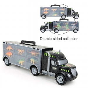 LBLA Dinosaur Truck Carrier Transport Car Dinosaurs Toys for Toddlers Kids Safari Animal Figures Playset for Boys Girls 3, 4, 5, 6, 7 Year Old, 23 Pieces