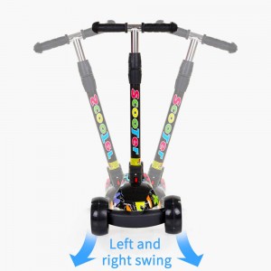 Kick Scooter for Toddlers Boys&Girls 2-5 Olds, Adjustable Height,Extra Wide Deck, 3 Light Up Wheels,Musical Graffiti Scooter