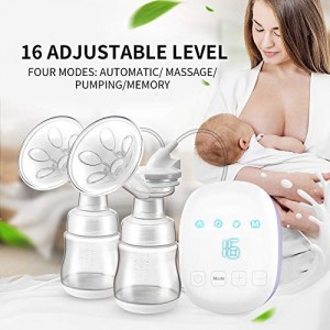 Double Electric Breast Pump, Portable Breast Pump with Adjustable Suction & Pumping Levels for Mom’s Comfort
