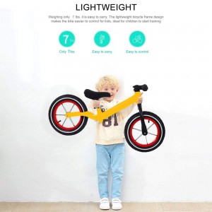 LBLA Mini 12″ Kids Balance Bike with Free Protection Kits，Ages 18 Months to 5 Years,No Pedal Running Sport Bike/Carbon Steel/Frame Adjustable Seat Baby Walking Bicycle