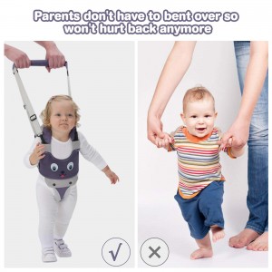LBLA Toddler Walking Assistant, Handheld Baby Walker Harness Adjustable Standing Up Walking Learning Helper for Infant 6-27 Month（Grey Puppy）