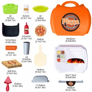 BeebeeRun 21 Piece Pizza Set for Kids,Play Food Toy Set,Great for a Pretend Pizza Party,Toddlers Pretend Food Playset