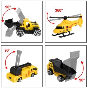 LBLA Toy Cars Construction Vehicles Set,Toys for 3 Years Old Boys,Transport Car Carrier Truck with Excavator,Dumper,Bulldozer,Helicopter etc,Christmas for Toddler Kids