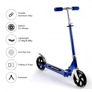 LBLA Scooter for Adults/Teens, Big Wheels Scooter Easy Folding Kick Scooter Durable Push Scooter Support 220lbs Suitable for Age 8 Up Kids