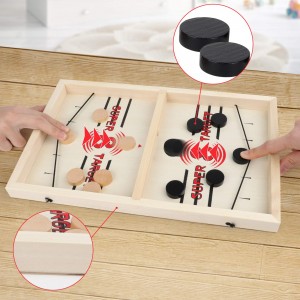 Ealing Fast Sling Puck Game,Crazy Patata Wooden Hockey Table Game Slingshot Board Game Family Interactive Wooden Table Desktop Battle Foosball Winner Game Chess Toys for Kids & Adults