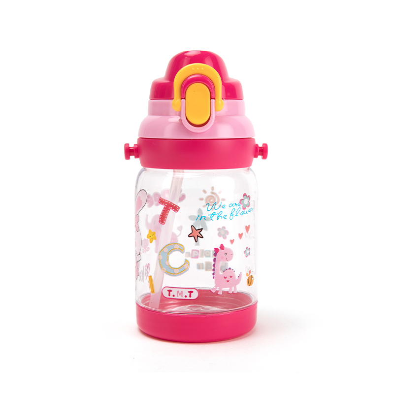 BPA Free Baby Kids Cartoon Straw Sipper Cup with Strap-560ml