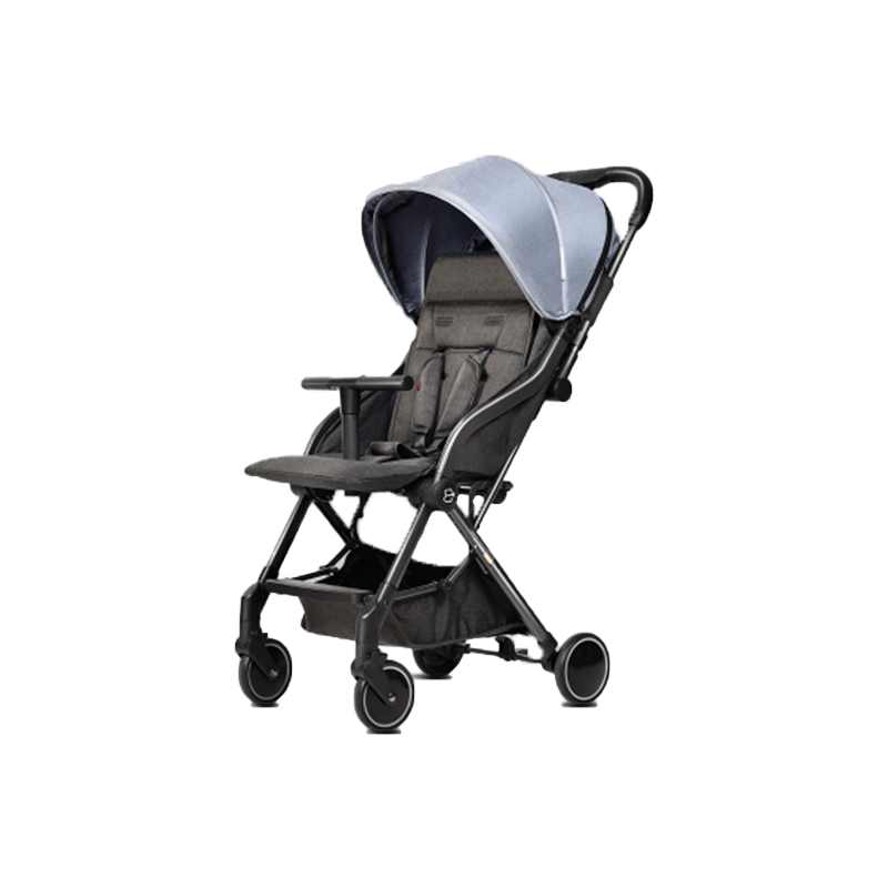 Stroller Pram Extra Large Seating Space Easy Fold for Newborn Baby Kids 0-3 Years Gray