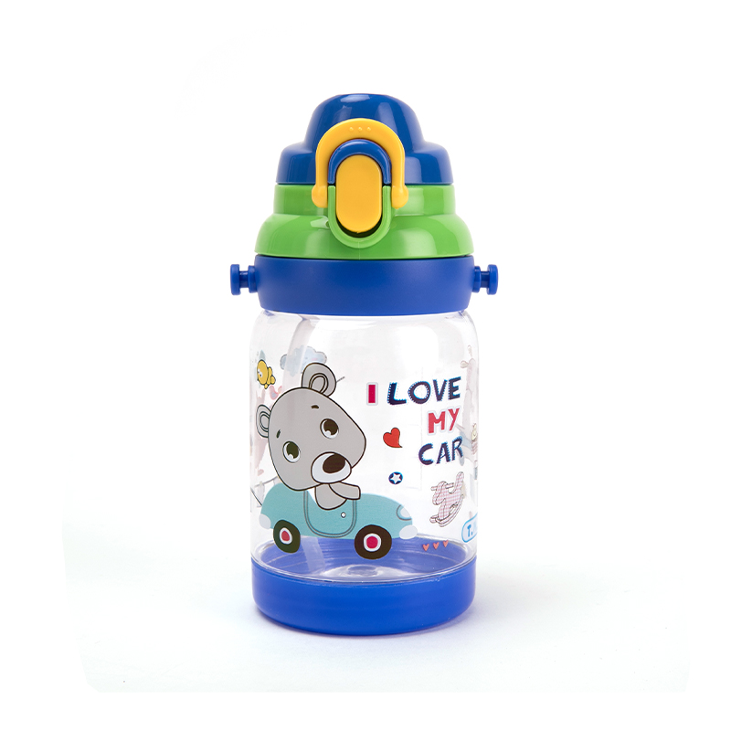 BPA Free Baby Kids Cartoon Straw Sipper Cup with Strap-470ML