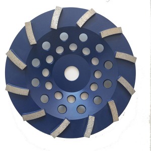 5 ນິ້ວ turbo diamond grinding cup wheel ສໍາລັບຄອນກີດແລະ terrazzo