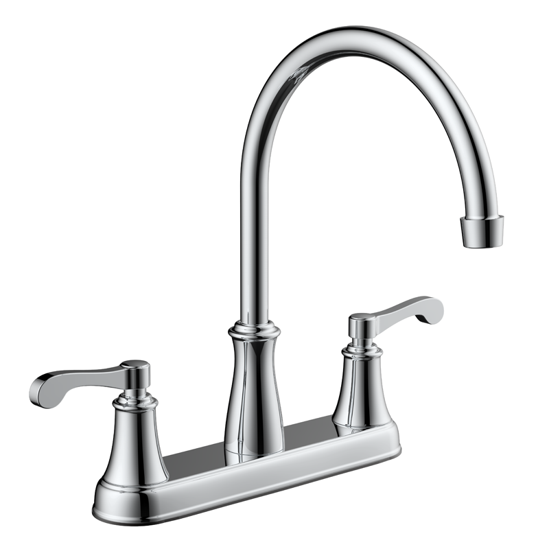 Twin handle 8in kitchen Chrome sink faucet