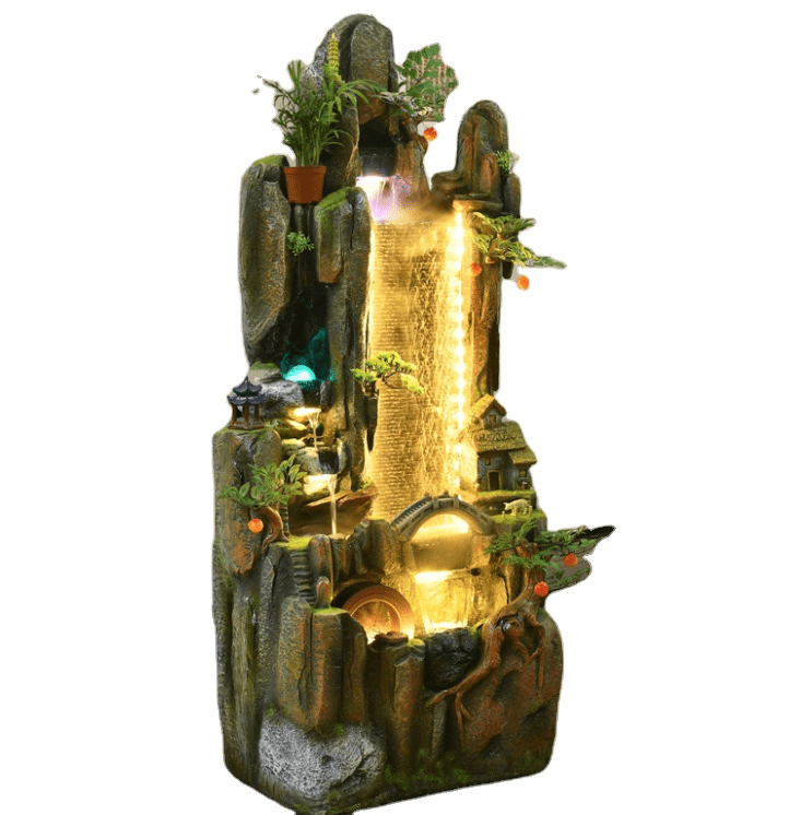 indoor home decoration small fengshui resin water fountain