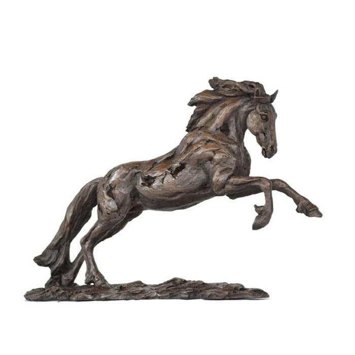 Gran escultura ao aire libre Xardín Estatuas de cabalo corriendo de bronce fundido de tamaño natural