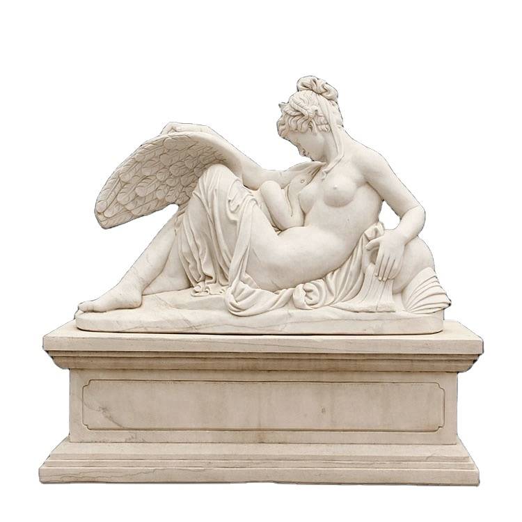 Venda por xunto de mármore estatuas de pedra de anxo feminino espido de tamaño natural