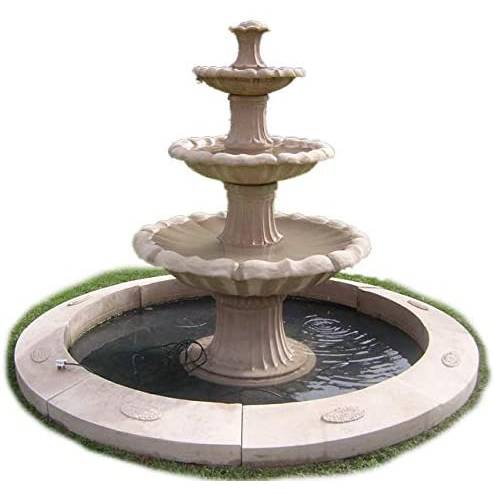 Grande Pietra Esterna Granit Decorativa Casa Giardinu Marble Pool 3 Tier Water Fountain