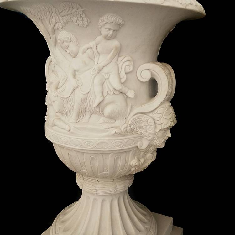 Luksus utendørs hage marmor blomsterpotte Naturlig marmor vaser