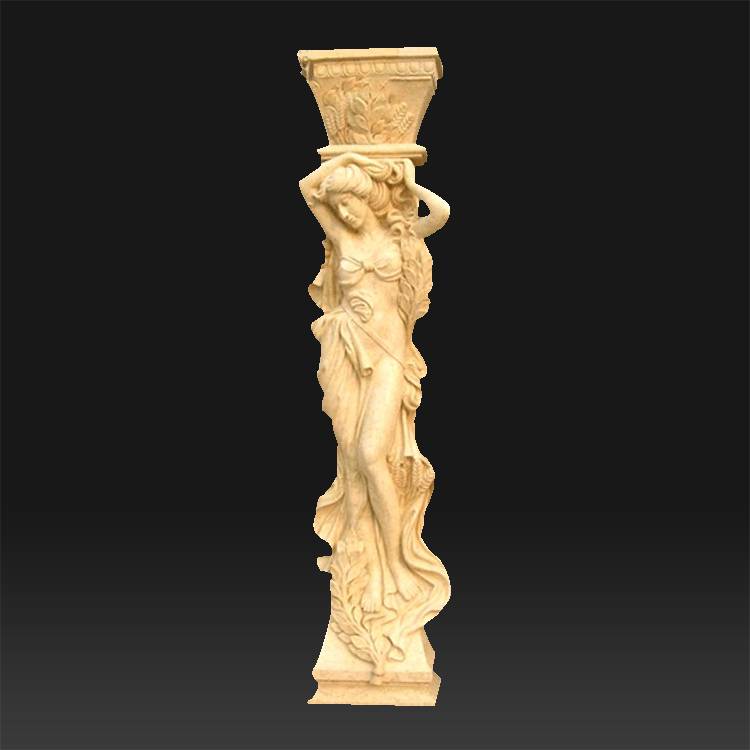 Dekorativ romersk gul marmorsteinsøyledesign