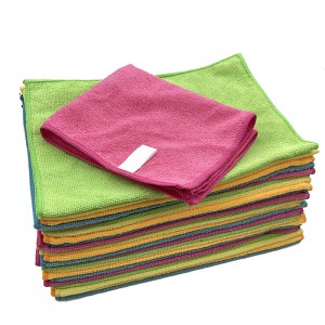 ผ้าเช็ดทำความสะอาดไมโครไฟเบอร์หลากสีสำหรับใช้ในครัวเรือน