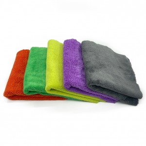 Bilvaskehåndklæde Farverigt kantløst superblødt dobbeltsidet koralfløjlshåndklæde