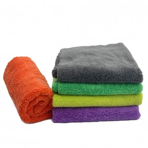 Πετσέτα πλυσίματος αυτοκινήτου Πολύχρωμη πετσέτα από κοραλί βελούδο, χωρίς περίγραμμα, εξαιρετικά μαλακή διπλής όψεως