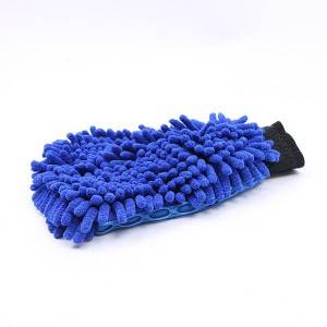 DIY-Auto-Reinigungswerkzeuge, zu Hause verwendeter Mikrofaser-Chenille-Fahrzeugwaschhandschuh mit Netz