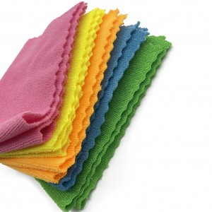 Chiffon de nettoyage de serviette en microfibre coloré sans fin, coupe à chaud en microfibre 30*40