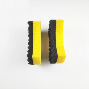 Fábrica de esponja de limpeza de carro amarelo preto de alta qualidade esponja de cera de carro