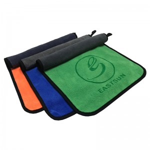 Microfiber handdoek dûbele kant fluch droech microfiber auto skjinmeitsjen doek