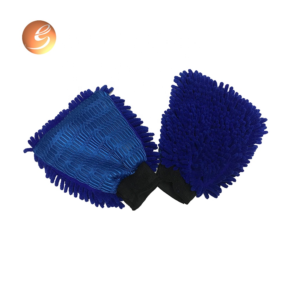 Wholesale custom microfiber chenille sandwich mitt car cleaning glove Featured Image