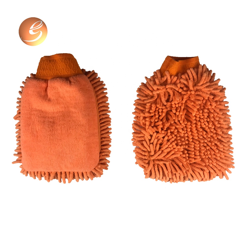 Նարնջագույն Գույն 24*16սմ Պրեմիում Որակի Առանց քերծվածքներից Microfiber Chenille Car Wash Mitt Car Detailing Glove