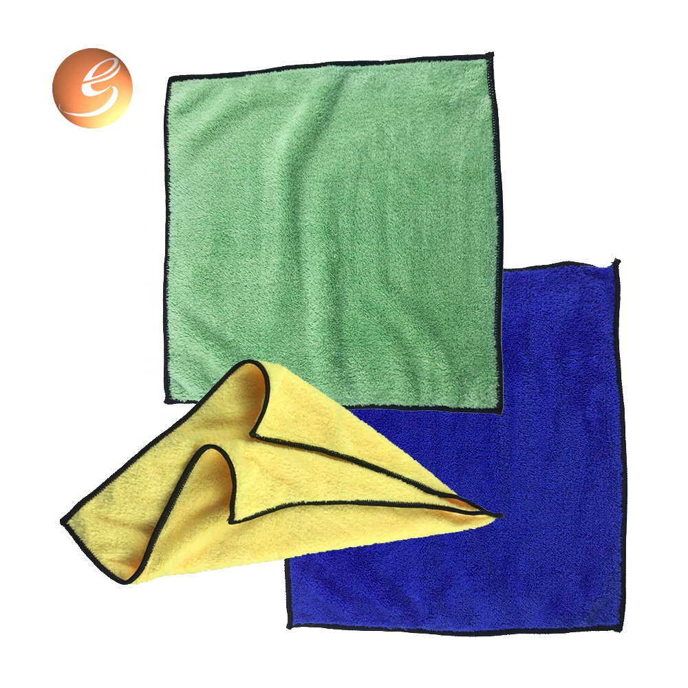 Groothandel microvezel autowashanddoekkleding voor 35 * 35 cm groene autoreinigingsmicrovezelhanddoek
