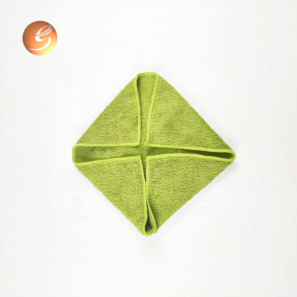 အကောင်းဆုံး Green Microfiber Material Car Drying Towels Twisted