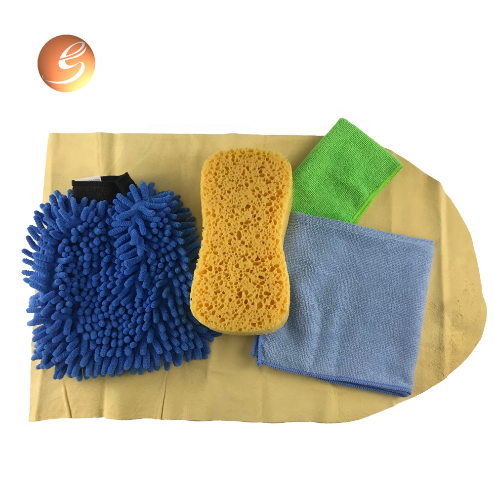 Car Care Cleaning Wash Gloves Chamois Microfiber Towel Set