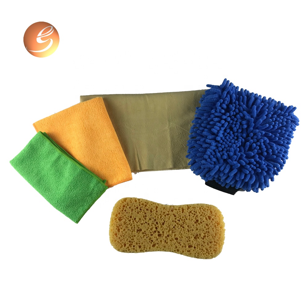 5 pcs set promosi microfiber handuk cuci mobil spons sarung tangan chamois set