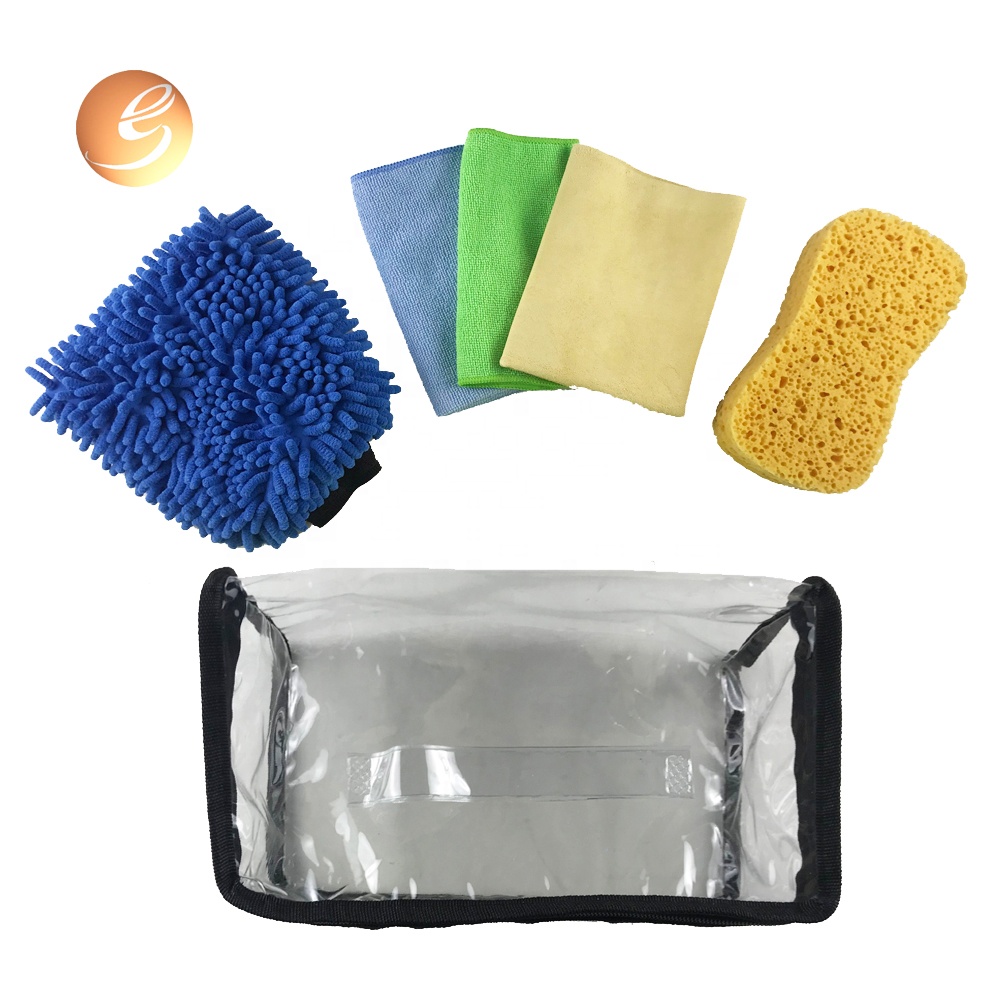 Промотивен комплет за полирање со сунѓерче со шанилни ракавици со крпа за чистење