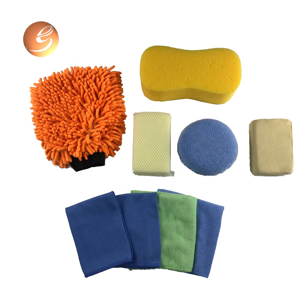 Kit de detalle de esponxa de gamuza de ferramentas de limpeza para o coidado do coche