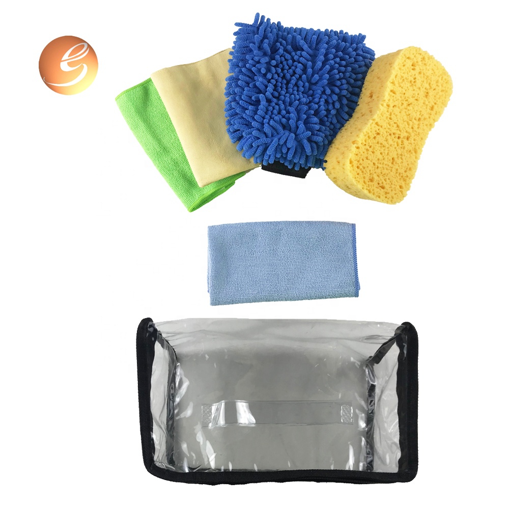 Multi use quick dry chamois microfiber car wash mitt car care kit