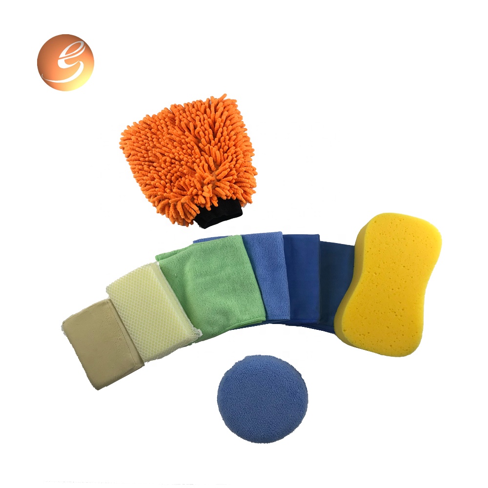 Cheap promotional car care cleaning tools two side circle sponge wash kit