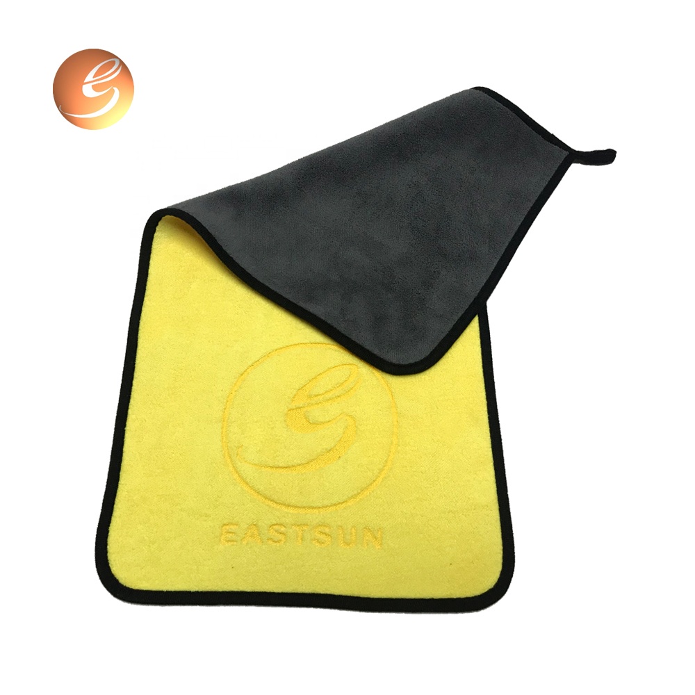 कार धोने का तौलिया गंदगी हटाता है चौकोर पीला माइक्रोफाइबर कपड़ा