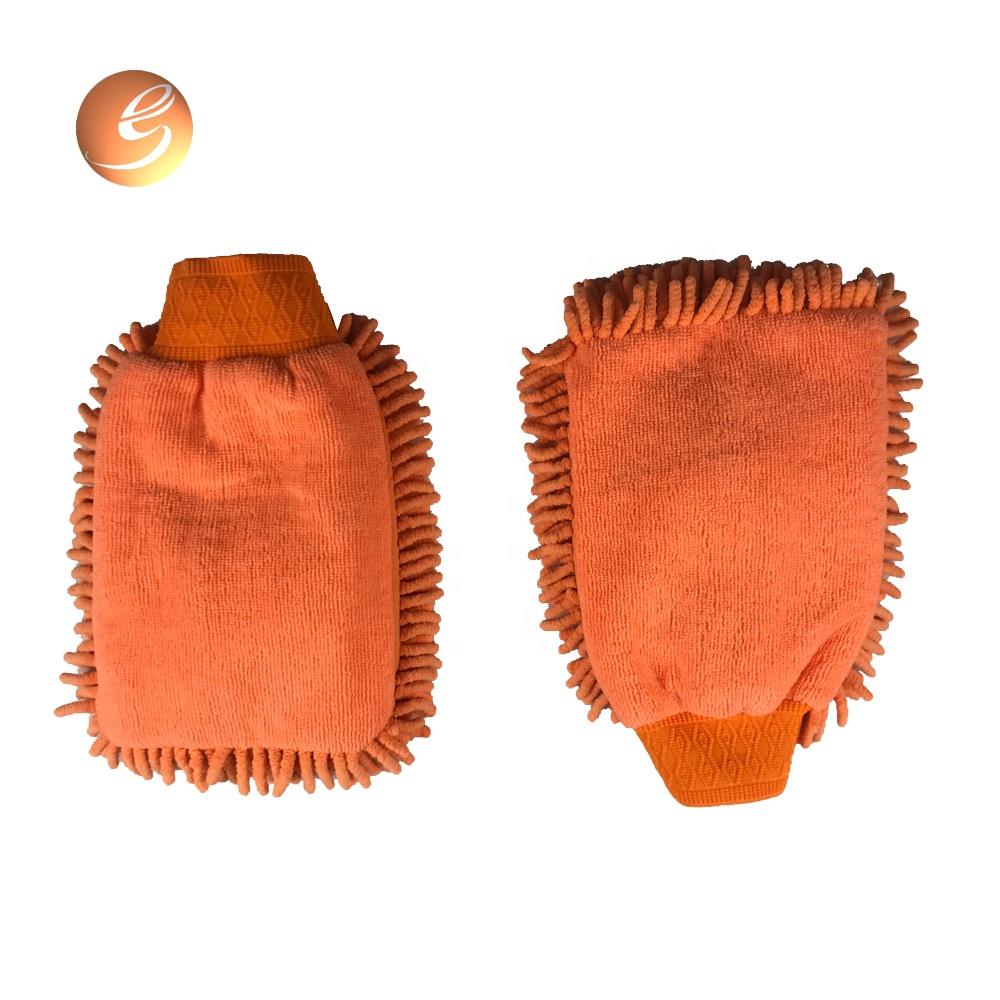 Microfiber Chenille Car Clean Gloves Two Faces Coral Soft Handduk Car Wash Handskar