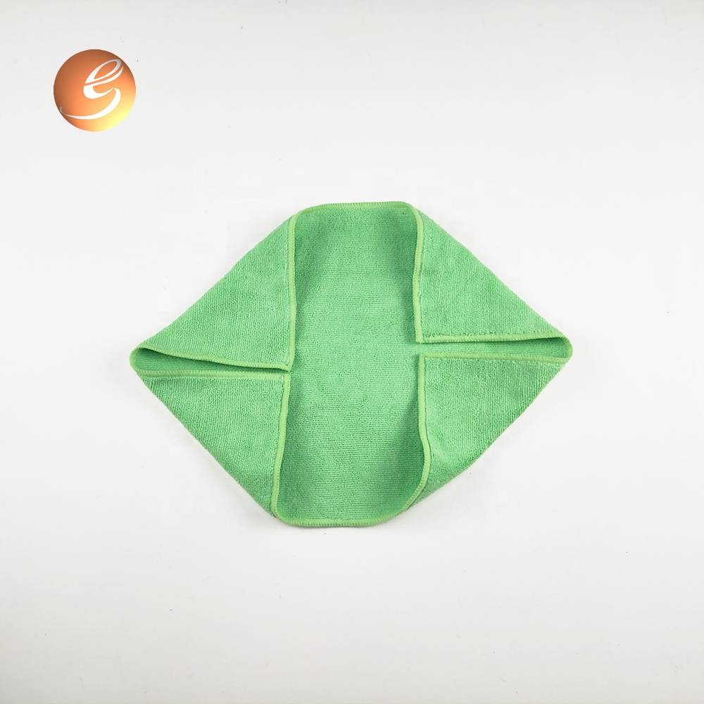 Green Initial Car Cleaning Microfiber Suede Fabric Cloth