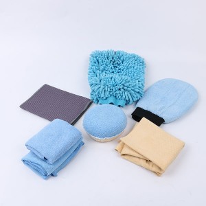 Sertifikasi BSCI kain mikrofiber dengan tas pembersih mobil kit cuci leater chamois alam