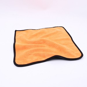 Кинеско производство двострана портокалова и сива крпа за чистење автомобил со микрофибер 600 gsm