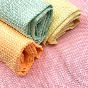 Custom Color Microfiber Waffle Weave Tea Towels Kitchen Dish Table Cleaning Cloth